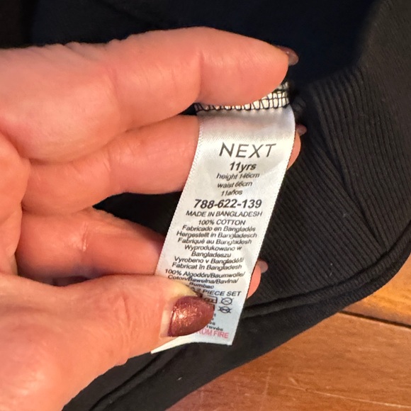 Next Direct Black and Cream Kids Joggers - Picture 6 of 9